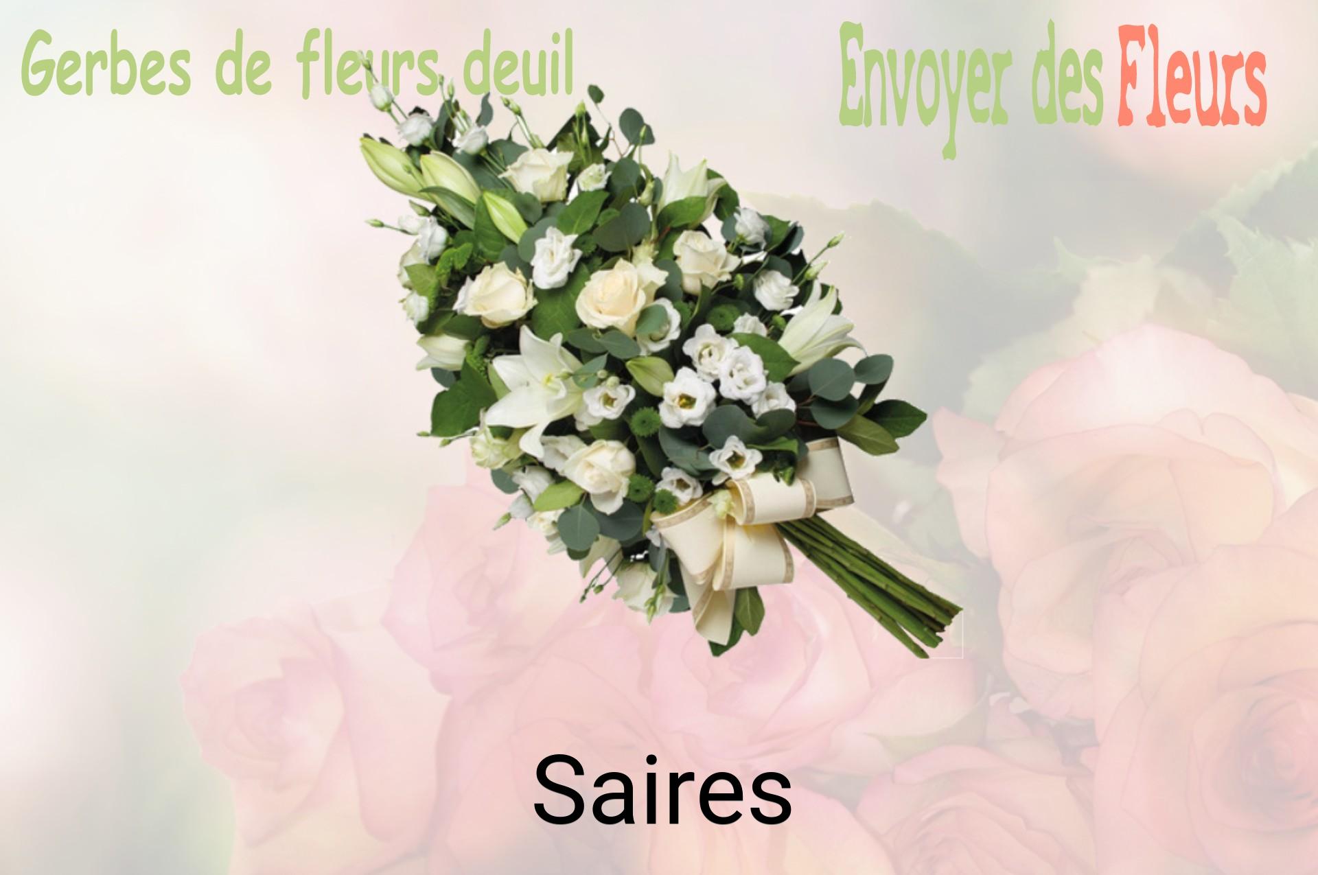 Gerbe de fleurs de deuil livrée à Saires